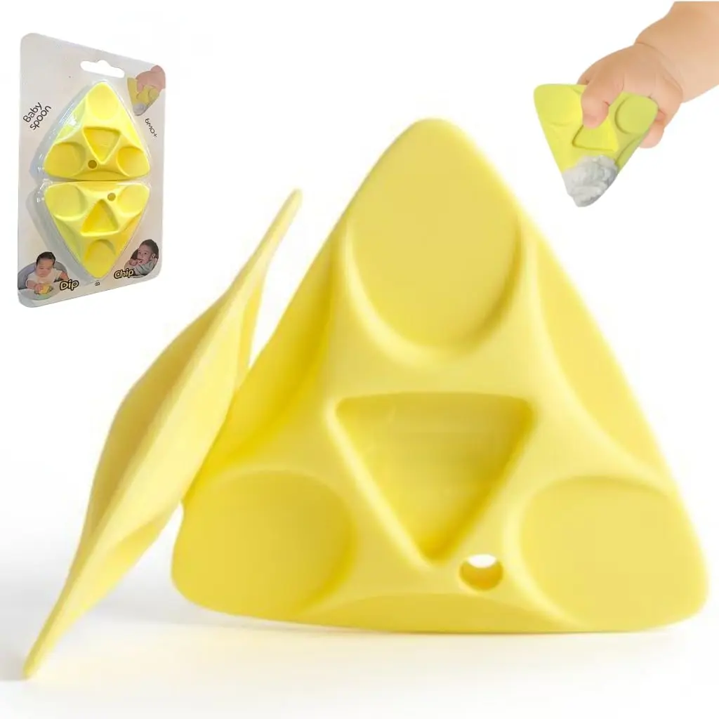 Unisex Baby First Stage Training Spoon - Prop 65 Safe Soft Silicone Pre-Spoon, Easy Grip Choke-Free Self-Feeding Utensil for 6-Month-Old Puree Toddlers & Baby Led Weaning (BLW) Essentials
