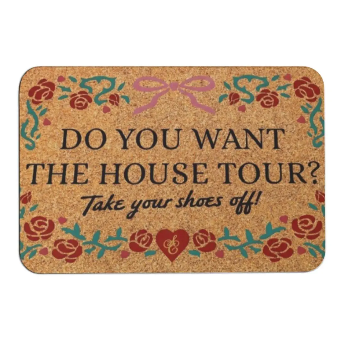 Do You Want The House Tour Take Your Shoes Off Doormat Welcome Mat,Farmhouse Entry Rug, Humor Front Door Decor, Housewarming Unique Front Porch Mat, Home Decor, Cool Housewarming Gift Mat