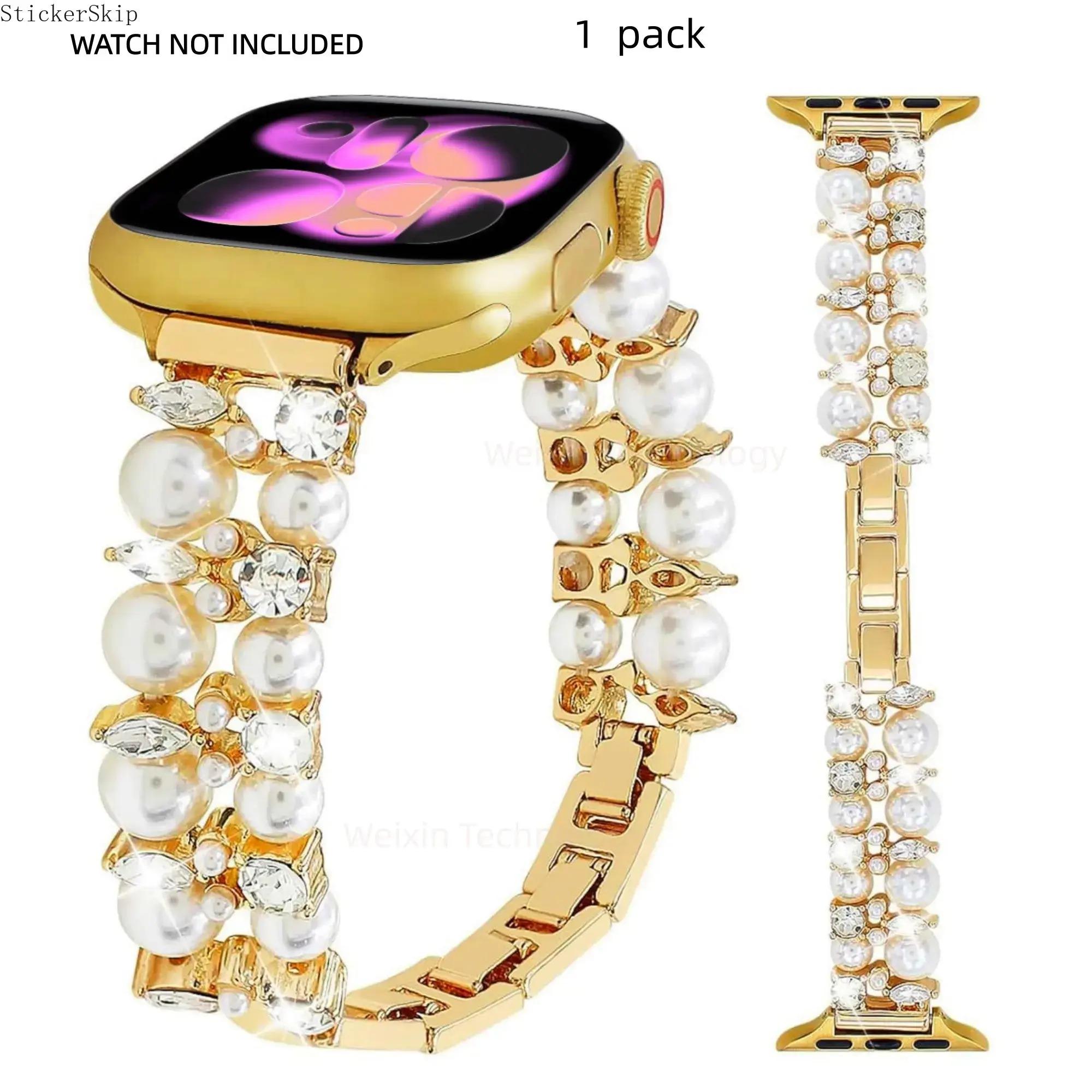 2026 NEW Elegant Pearl Beaded Apple Watch Band for Women – Elastic Stretch Bracelet Strap with Rhinestone Bling, Compatible with 38–49mm Series 4–11, SE & Ultra, Jewelry Wristband for Party, Wedding & Gift 2026 NEW Elegant Pearl Beaded Apple Watch Band for Women – Elastic Stretch Bracelet Strap with Rhinestone Bling, Compatible with 38–49mm Series 4–11, SE & Ultra, Jewelry Wristband for Party, Wedding & Gift