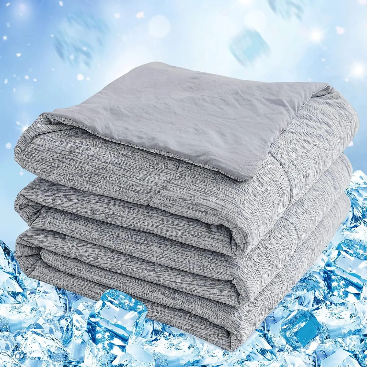 Cooling Comforter Cooling Blanket, Q-Max 0.45 Cool Sleeping Summer Blanket for Hot Sleeper Night Sweats, Twin XL 60" x 90", Grey