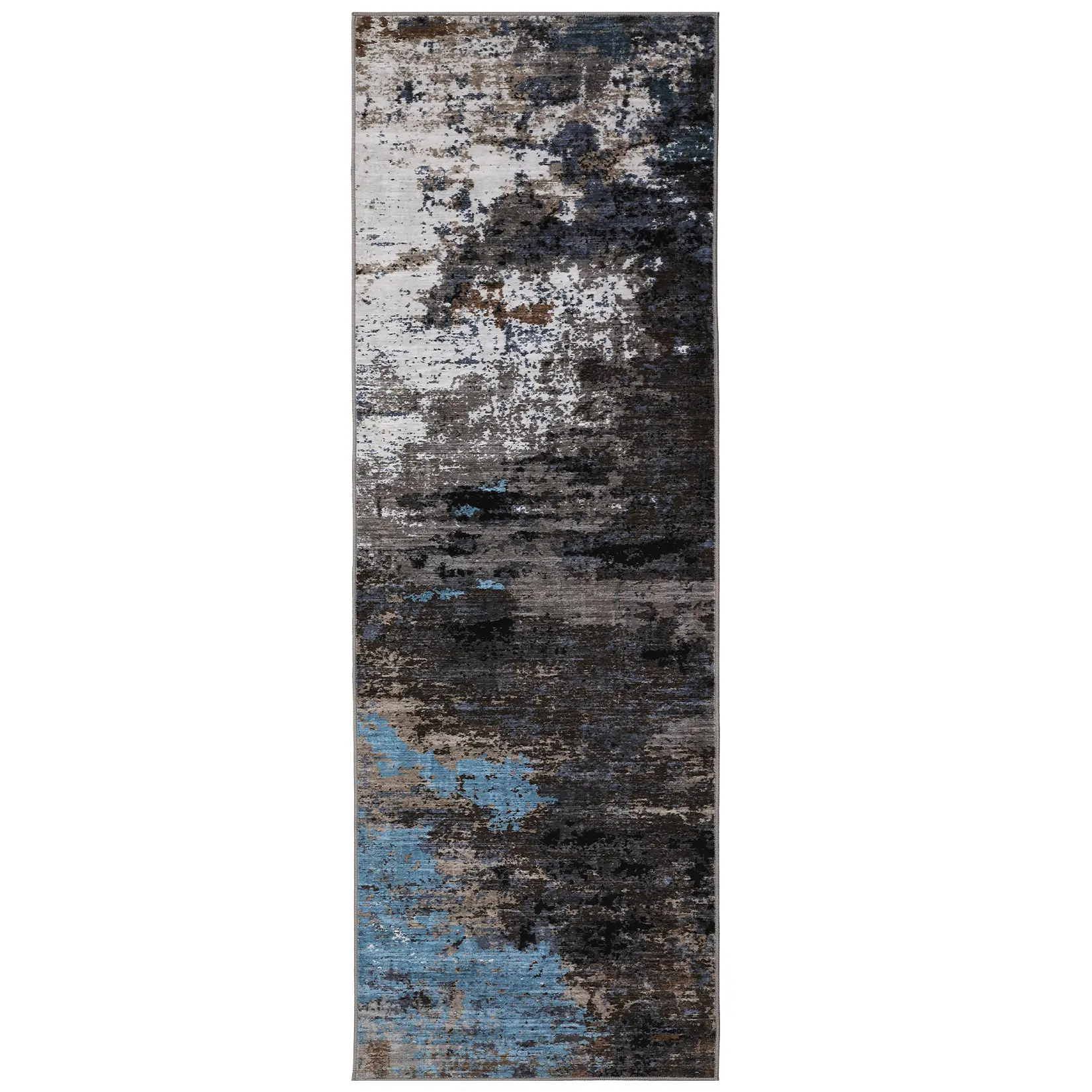 2x6 Modern Abstract Runner Rug - Washable Non-Slip Hallway & Kitchen Mat - Soft Low Pile Thin Accent Rug for Laundry, Bedside & Entryway