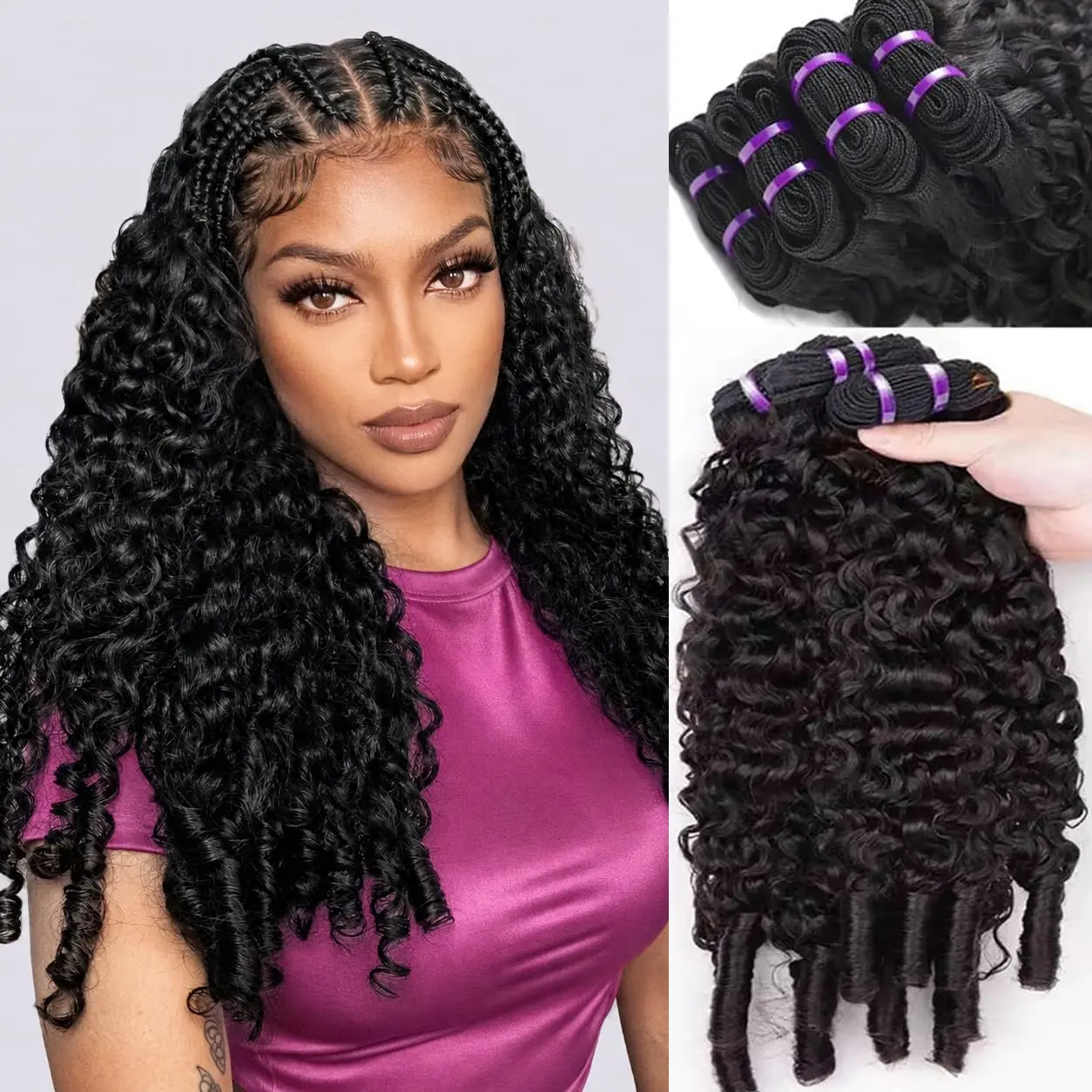 Burmese Curly Human Hair  3C4A Hair  Quick Water Weave with Spiral Curls  Virgin Unprocessed  Hair Extensions for Black Women Single Bundle 14 Inch