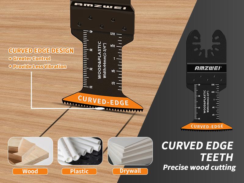 AGS 100PCS Oscillating Tool Blades, Titanium & HCS Oscillating Saw Blades for Metal/Wood/Plastic Cutting, Curved Edge Multi Tool Blades Compatible with Dewalt, Milwaukee, Dremel, Ryobi, Rockwell