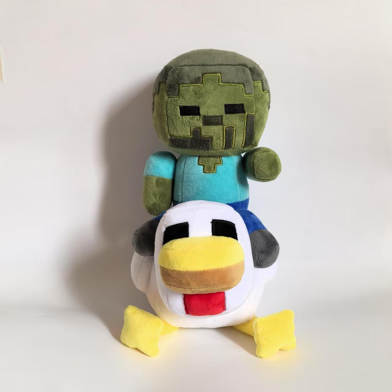 New 35cm Chicken Jockey Plush Toys Cartoon Cute Soft Stuffed Pillow Dolls For Kid Birthday Christmas Gift