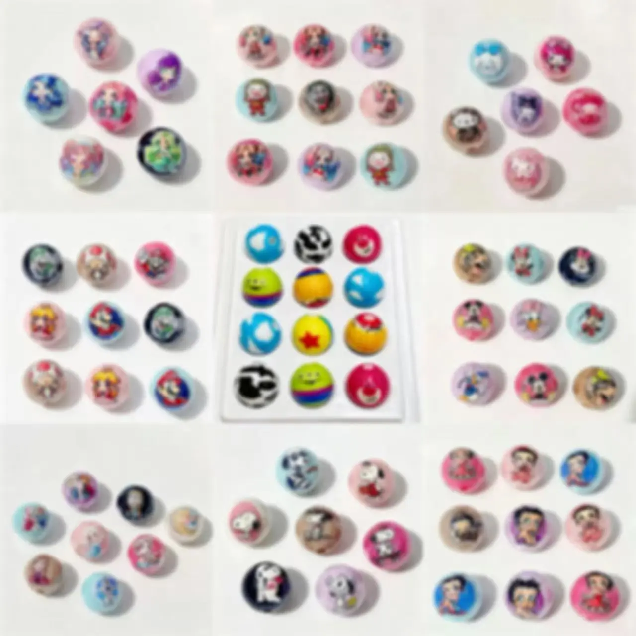 Tara-P35-Mix Style Cartoon Print Uv Coated  Beads