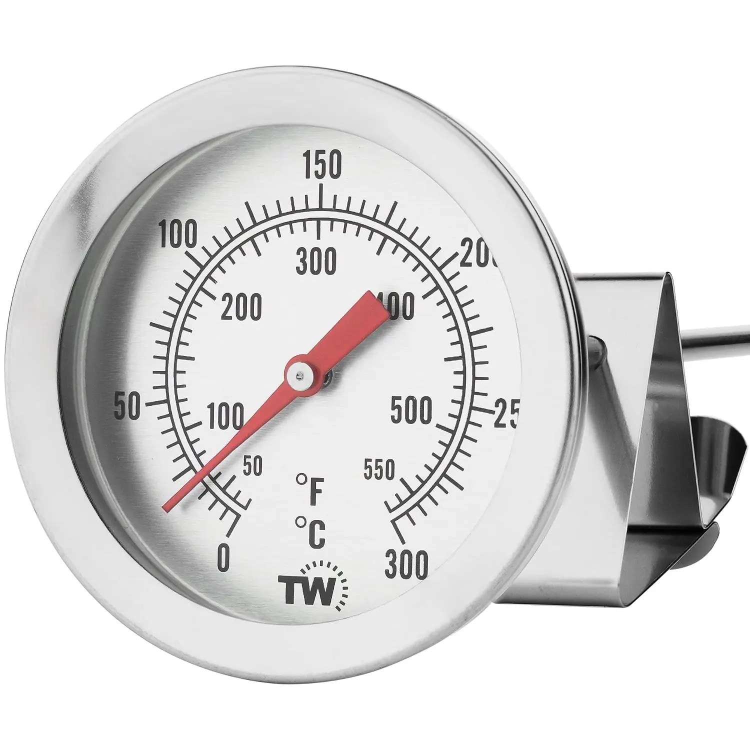 145mm Stainless Steel Deep Fry Oil Thermometer with Clip for Frying Oil Ideal for Temperature of Hot Oil Cooking Liquids Candy