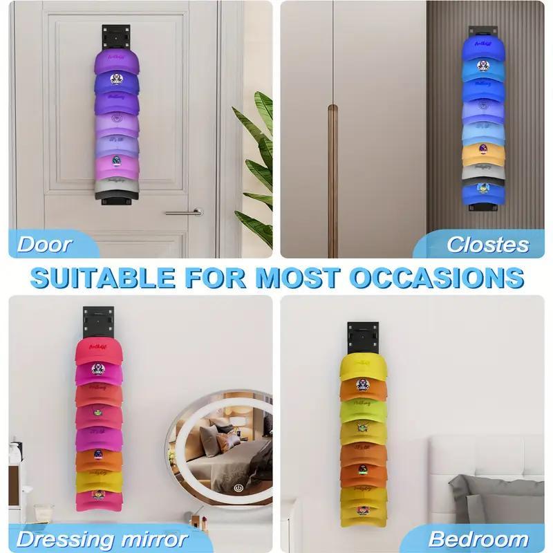 Wall-Mounted Baseball Cap Storage Rack, Multipurpose Hat Hooks and Display Shelves for Closet Doors and Bedroom, Available in 1 or 2 Pieces #GLOBAL PICKS