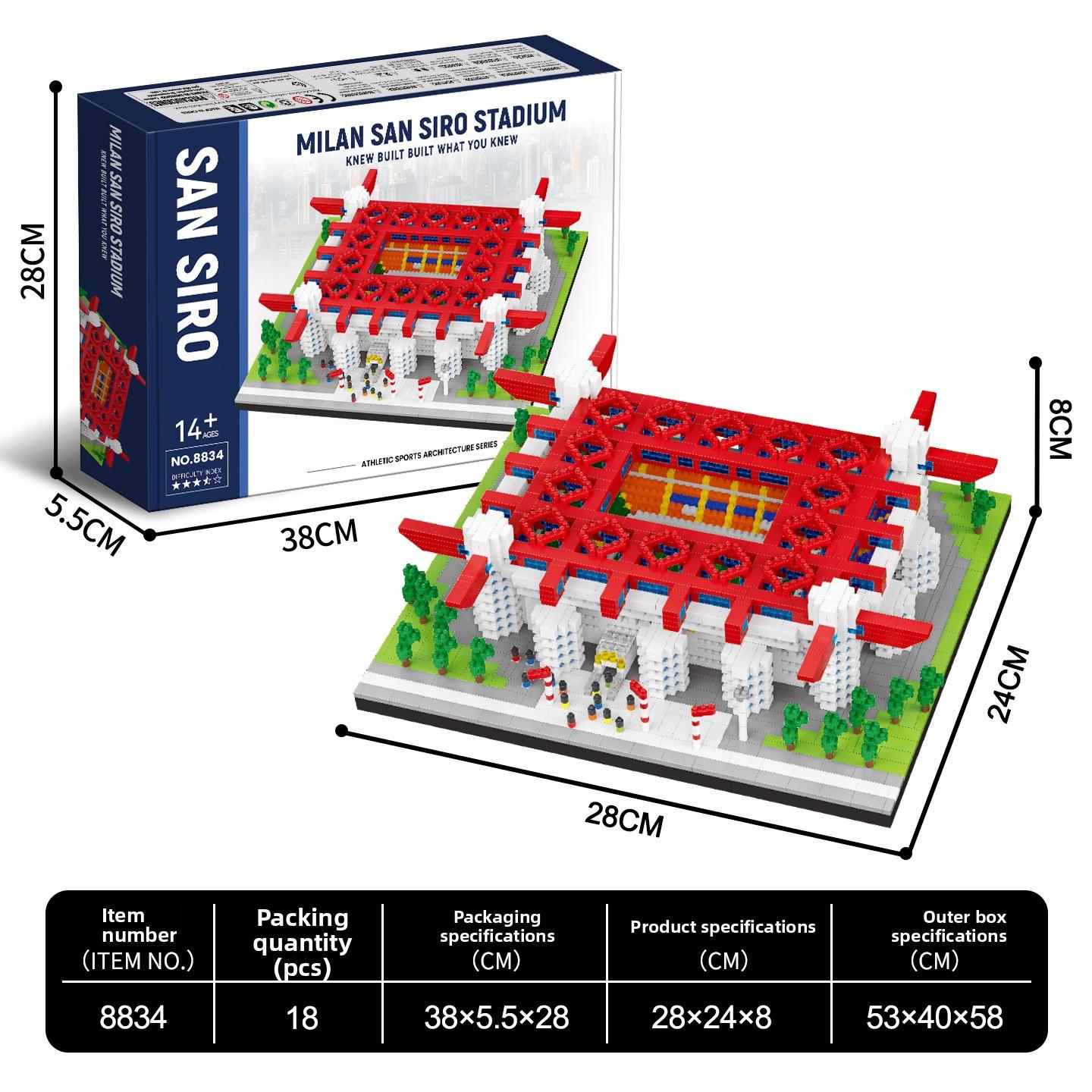 Popular football building blocks, freely assembled educational toys, micro-particle ornaments, export building blocks