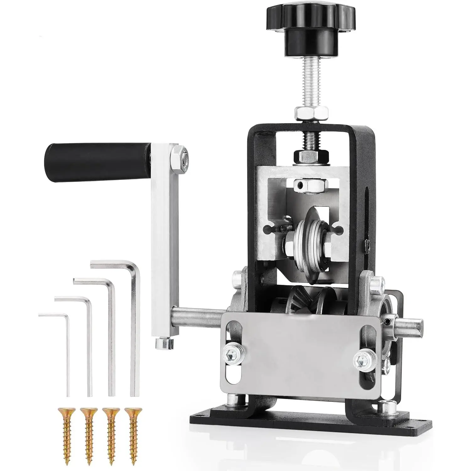 Wire Stripper Machine, 0.06-1 inch Manual Wire Stripping Machine with Replacement Blade, Drill Powered Hand Crank Cable Stripper Tool for Electric Cable Stripping & Scrap Copper Recycling
