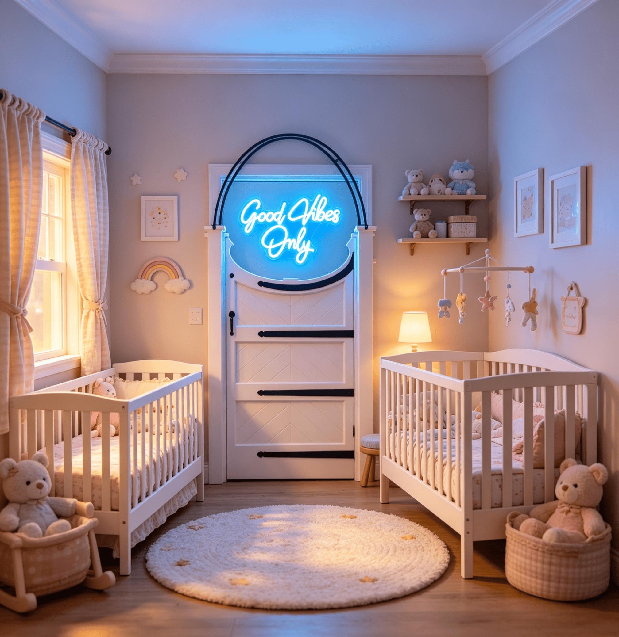 Good Vibes Only Neon Sign, USB Powered Dimmable Ice Blue Cyan LED Neon Light, Aesthetic Positive Quote Wall Decor for Bedroom Gaming Room Man Cave Home Bar, Motivational Gift for Her Teens Gamers