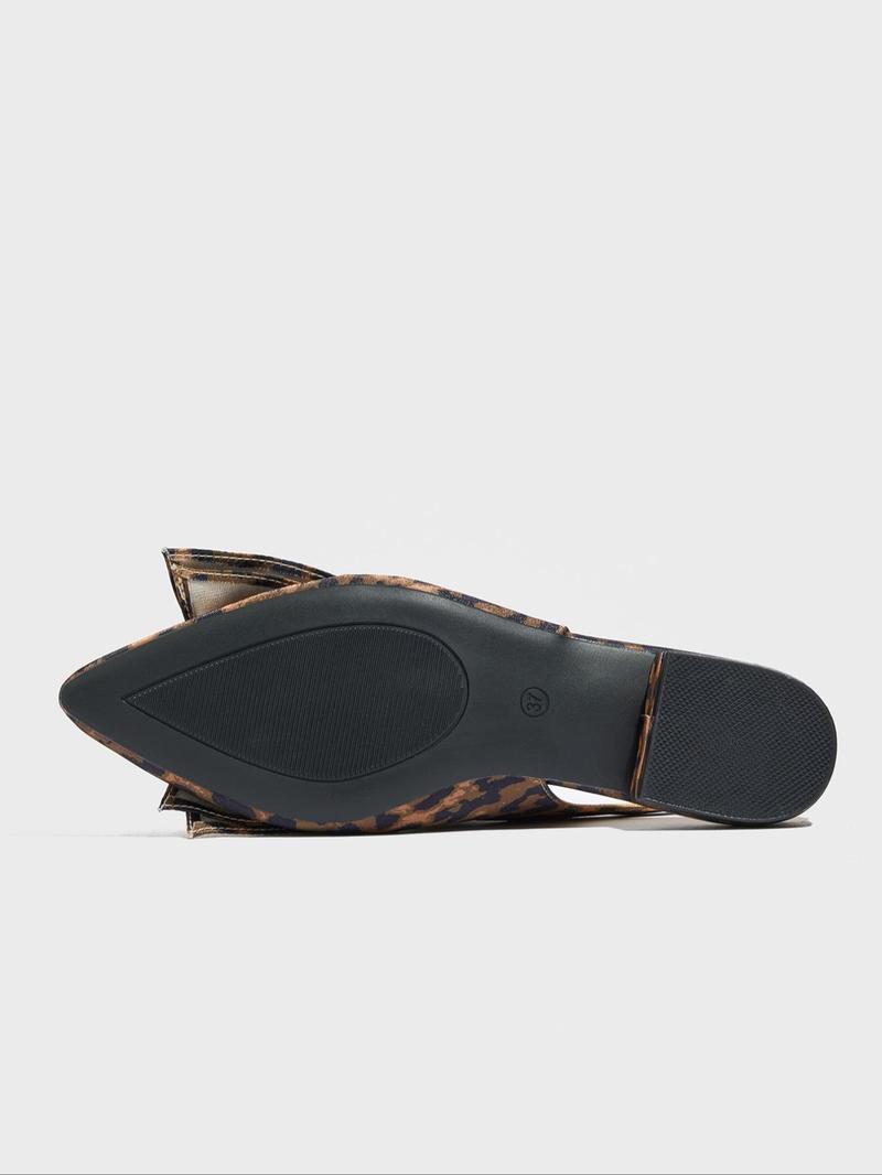 Fashion Leopard Print Bow Decorated Heeled Sandals, Elegant Pointed Toe High Heel Sandals for Women, Casual Versatile Shoes for Daily Wear, Fashionable Slingback Sandals