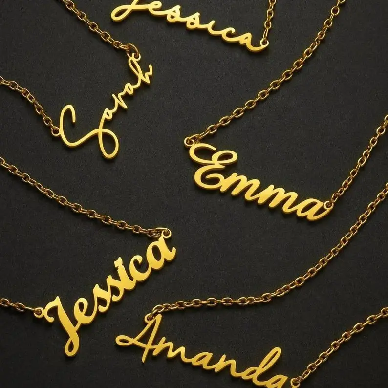 AS968 Custom Name Personalized Pendant DIY Fashion Stainless Steel Necklace Exclusive Gift Holiday or Birthday