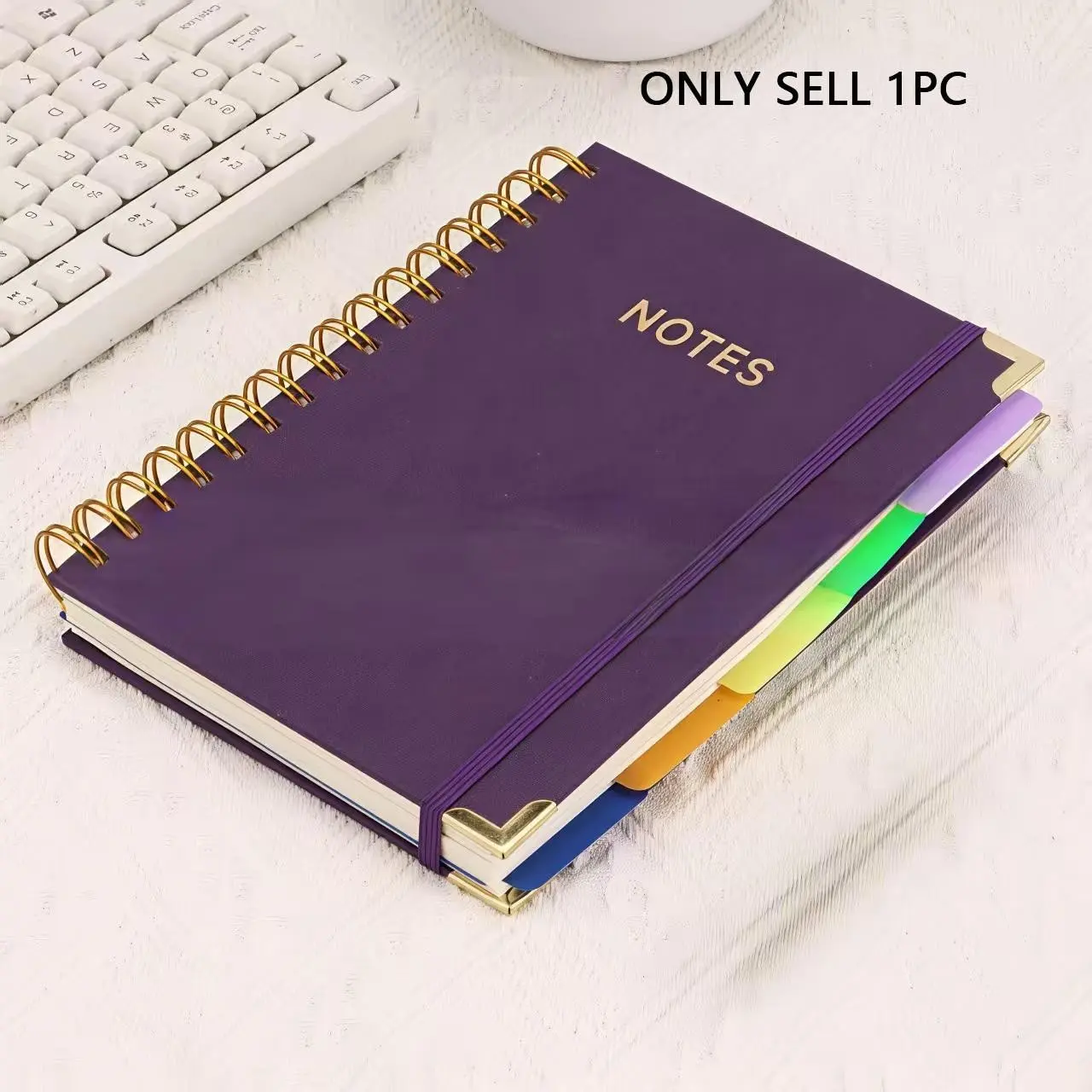 Imitation Leather Cover Notebook, Horizontal Line, Removable Separator, Label, High-Quality Paper, Suitable for Work, School, University Planning