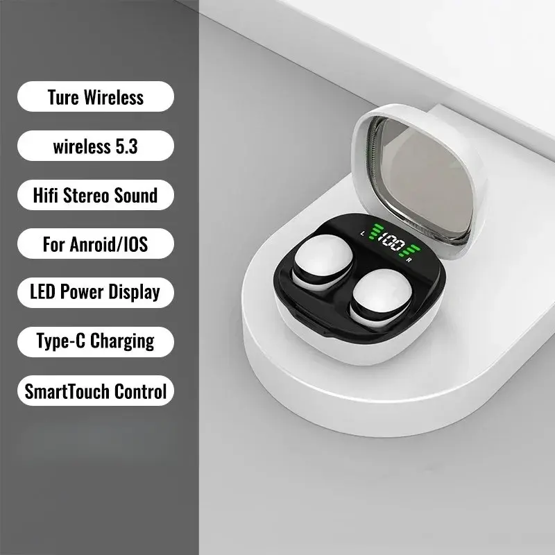 Mini  wireless bluetooth headset small earbuds sleep  sports invisible headphones  HIFI  sound quality earphones stereo isolation noise audio electronic travel   gadgets fashionable pretty lightweight accessories volume control ear fitness immersive gift