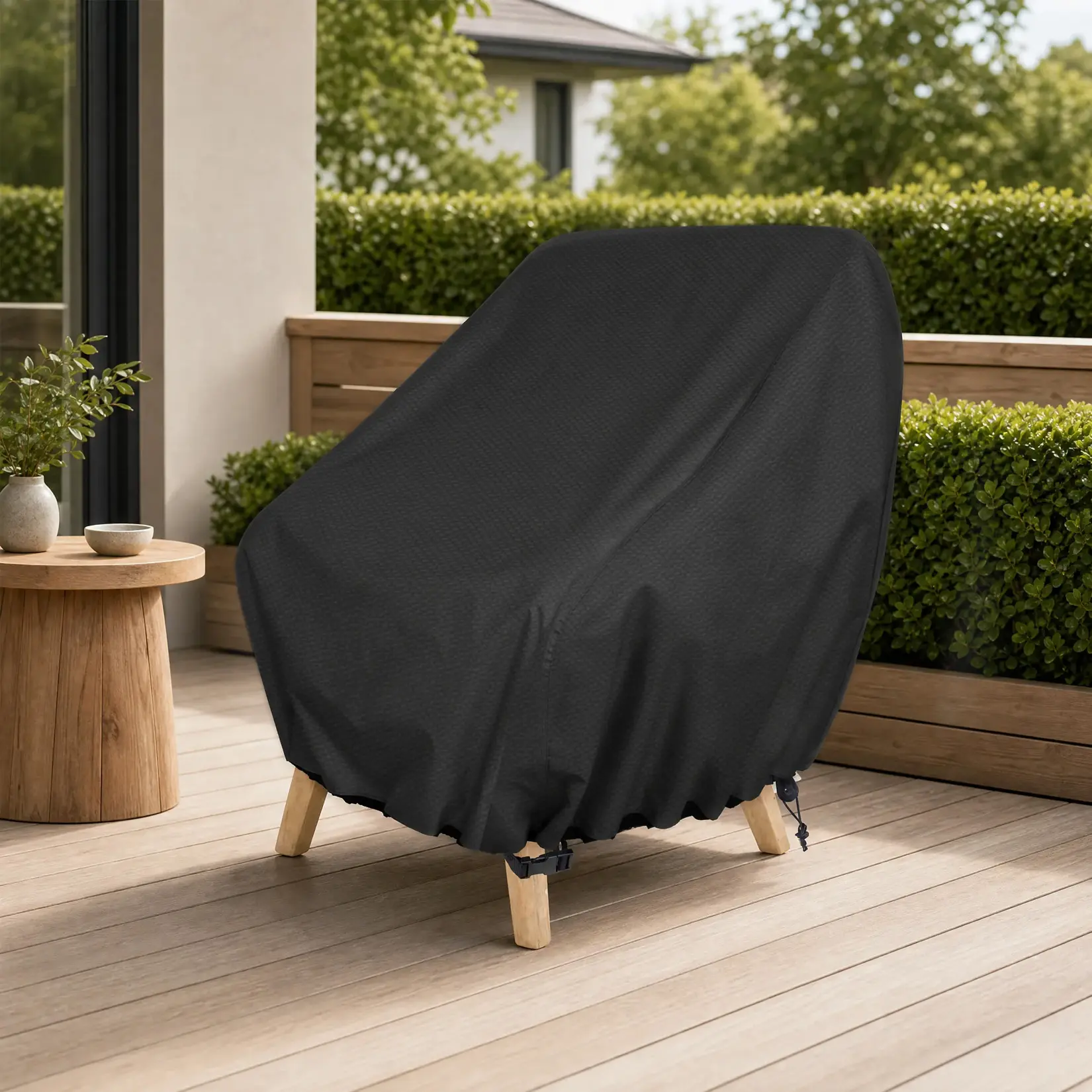 2 Pack Heavy Duty Waterproof Outdoor Chair Covers - Fabric Garden Furniture Protectors with Sun Protection, Fits 28x30x32" Chairs for Backyard Snow UV