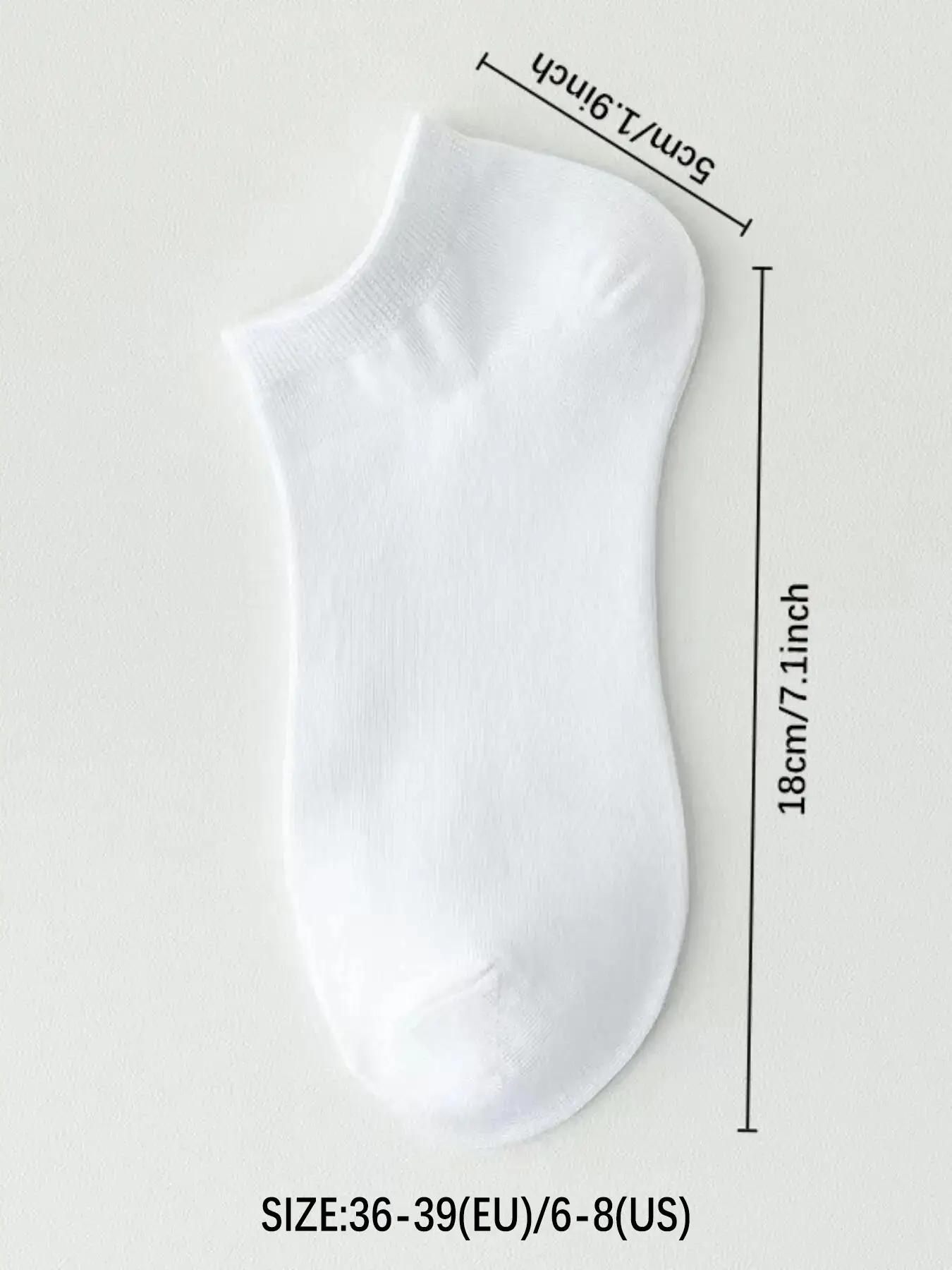 Random Color Women's Solid Ankle Socks, Casual Moisture Wicking Low Cut Socks, Soft Comfy Breathable Socks for All Seasons Daily Wear, Underwear, Breathable Polyester Socks