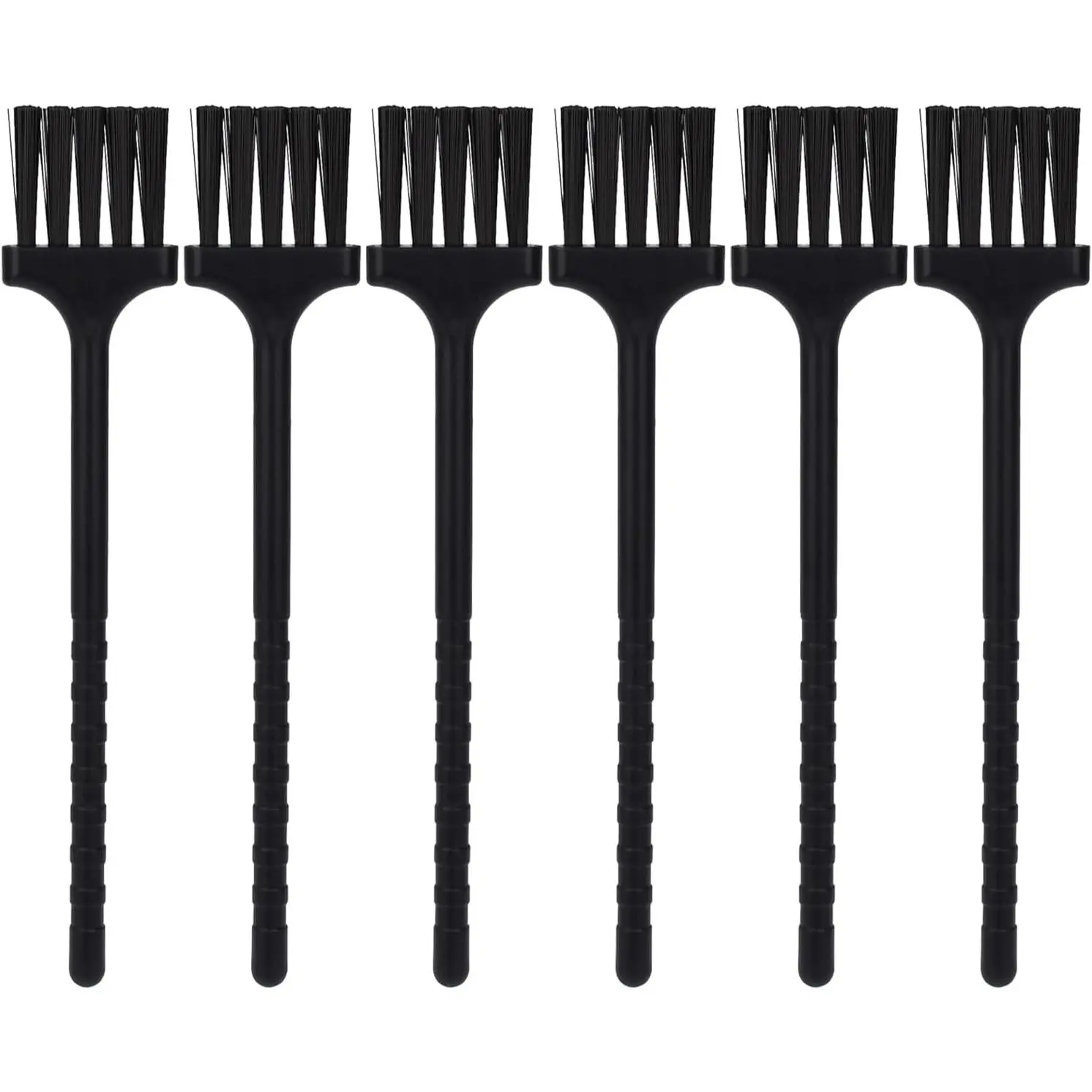 Detail Cleaning Brush 6-Pack, Nylon Bristle Tool for Grinders & Keyboards | 6-Pack, 5In PP Handle, 25mm , Nylon Bristles For Grinders, Keyboards, Shavers, Vents