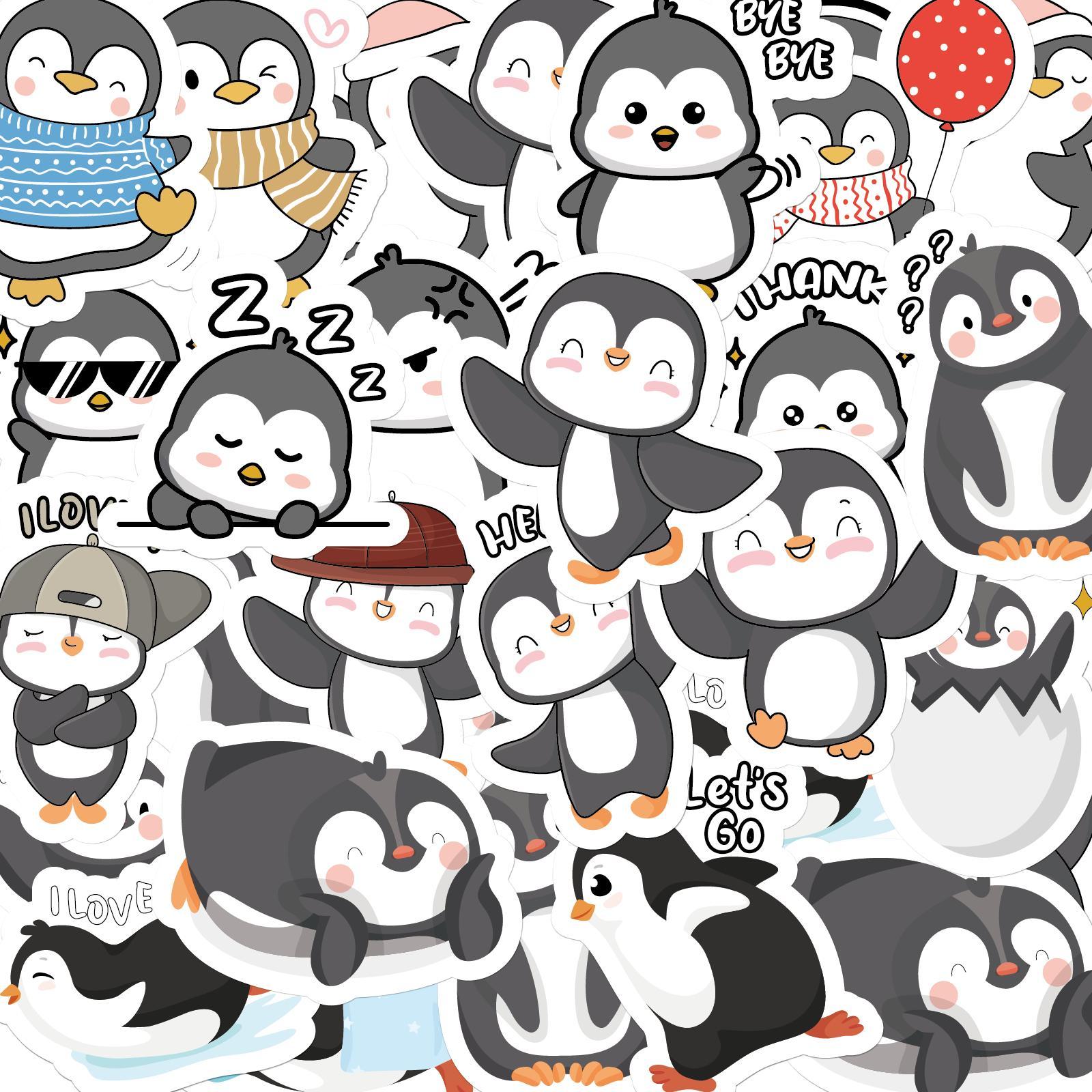30pcs Capibala, Duck, Penguin and Other Cute Animal Print Stickers for Notebooks, Water Bottles, Suitcases, Kids Stickers