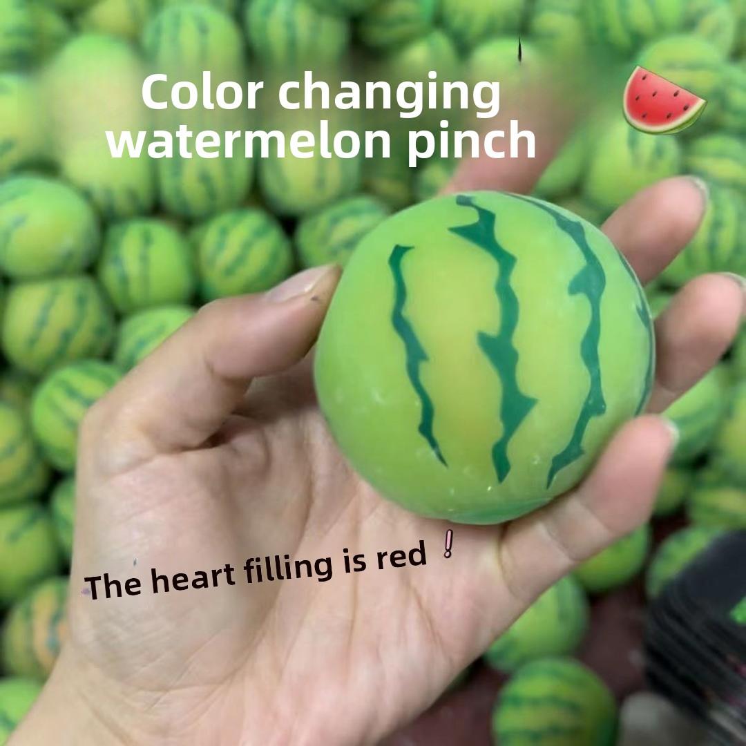 Color Changing Watermelon Squishy Toy, Realistic Fruit Stress Relief Fidget