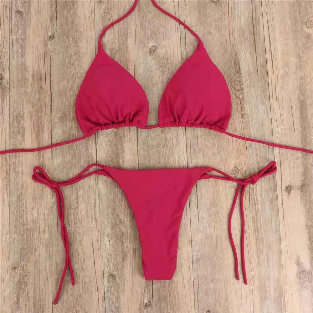 Women’s Sexy Lace-Up Bikini - 3-Piece Adjustable Push-Up Swimsuit
