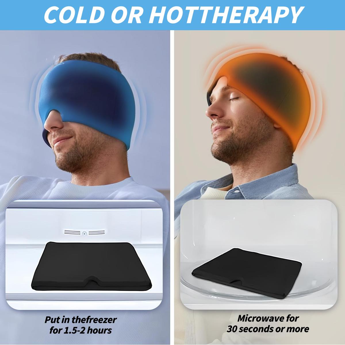 Migraine Headache Relief Cap Gel Ice Head Wrap Hot Cold Therapy for Sinus Puffy Eyes Tension Hangover Stress Relief