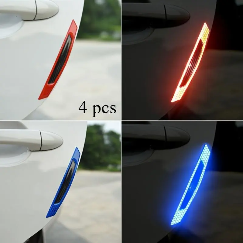 4counts Car Sticker Waterproof Reflective Heat Resistant Wheel Eyebrow Edge Guard Protection Strip Anti-Collision Sticker Tool Car Accessories