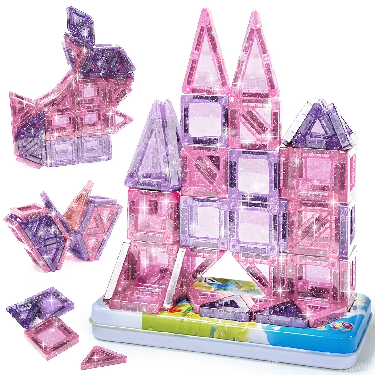 Mini Magnetic Building Block Stacking Toy, Magnetic Tiles, Building Blocks with Bright And Rich Colors Stimulate The Senses, Creative Games Develop Imagination, Improve Hands-On Ability, Stimulate The Desire to Explore.Random Color
