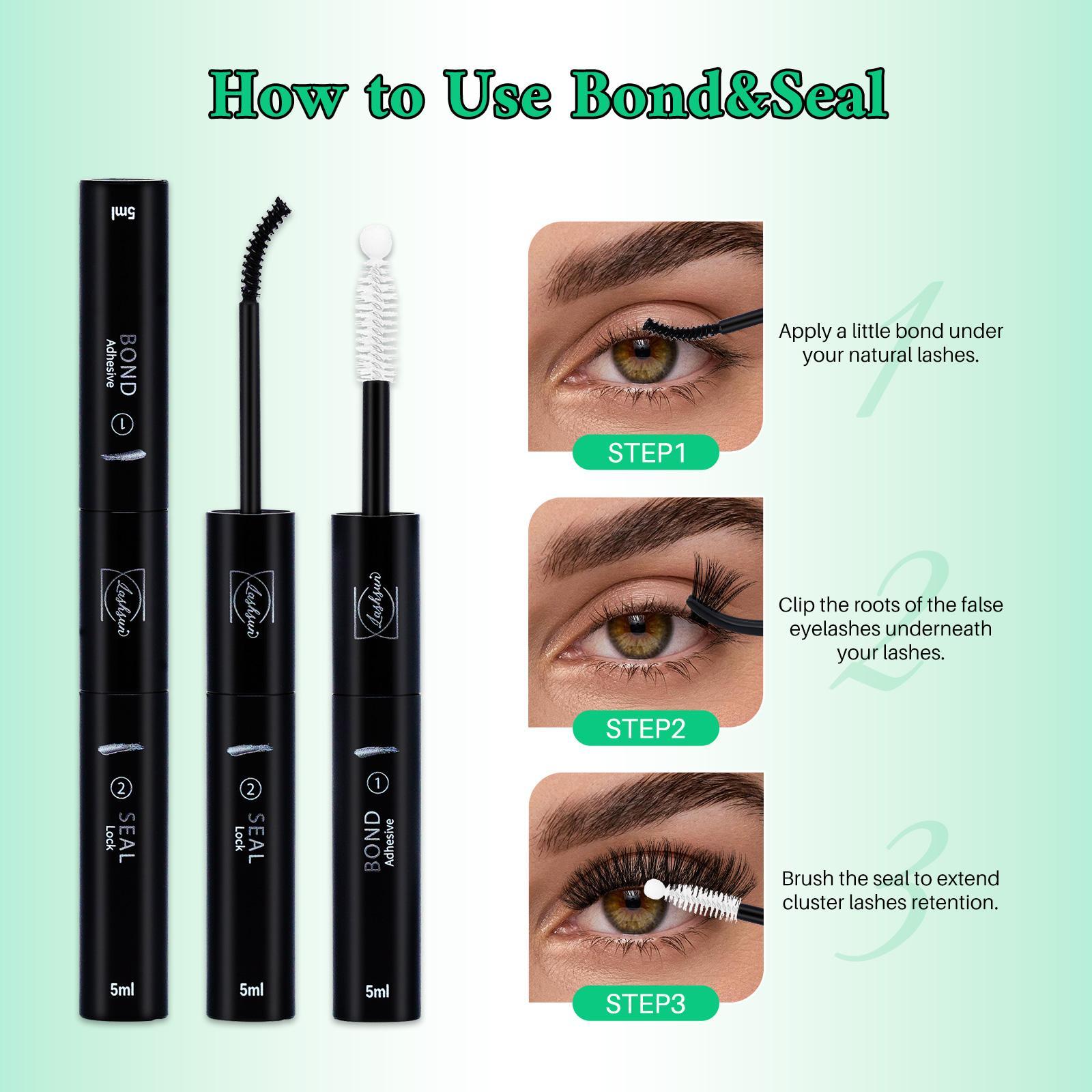 Lash Bond and Seal/Lash Remver/Twzzers, Eye Makeup Tool for Women & Girls, Eyelash Tools for Beginners Self Use at Home