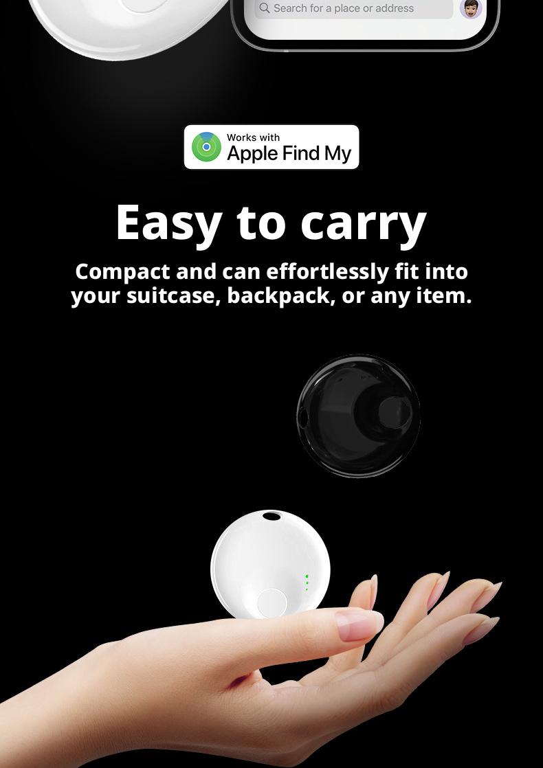 Bluetooth Tracker for Apple FindMy Circular Waterproof Anti-Lost Device Global Precise Locating Wireless Finder for AirTag Key Wallet Phone