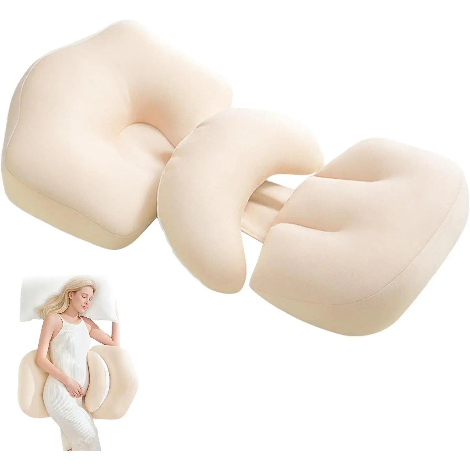 Pregnancy Pillow for Sleeping, Maternity Pillow-Side, Belly, Hip, Back for Pregnant, Maternity Wedge Pillow for Reducing Pregnancy Fatigue- Detachable & Washable