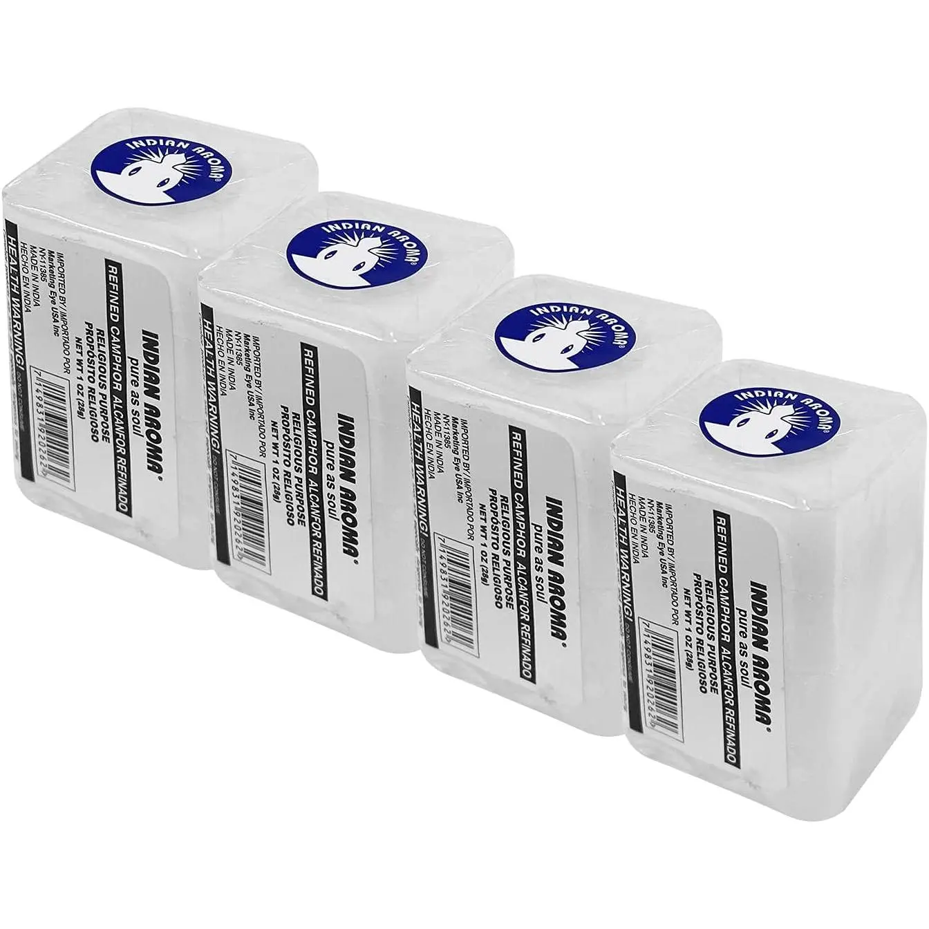 Premium Refined Camphor Blocks Pack, 114g Total 16 Pure Camphor Tablets for Puja Ceremonies & Closet Odor Removal, Moth-Mold-Damp Proofing Home Care Supplies