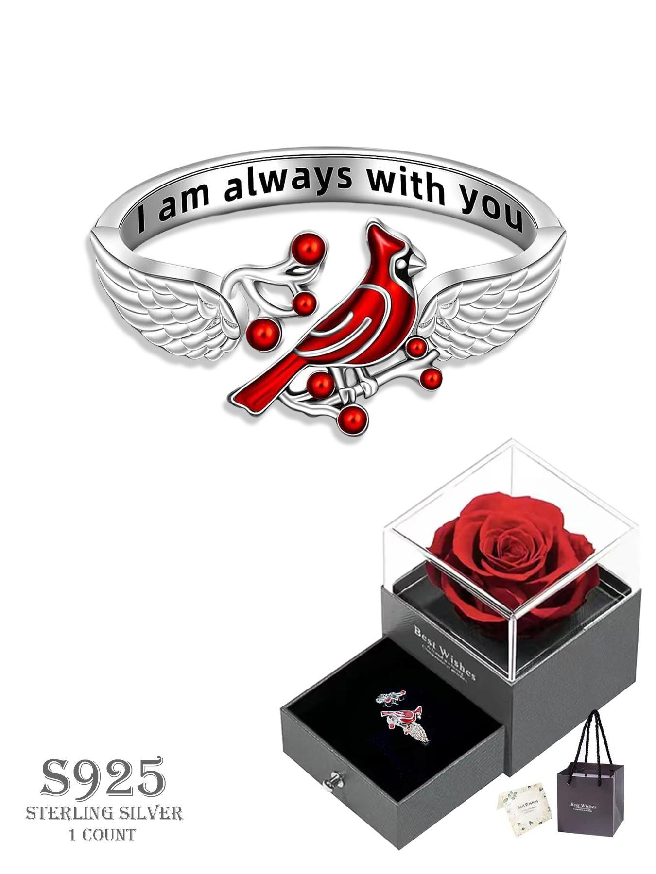 S925 Sterling Silver Bird Design Cuff Ring, Adjustable Ring for Women & Girls, Fashion Jewelry for Party, Daily Decor, Trendy All-match & Exquisite Jewelry for Birthday Gift