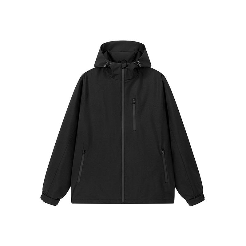 Men's Waterproof Soft Shell Hooded Jacket, Windproof Outdoor Hiking Windbreaker, Casual Streetwear for Men