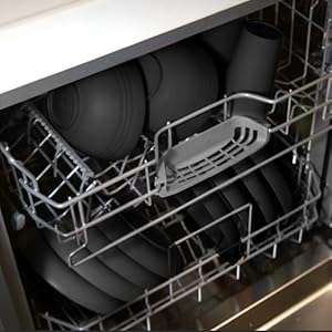 32-Piece Kitchen Plastic Wheat Straw Dinnerware Set, Service for 8, Unbreakable Modern Dish Set - Dinner Plate/Dessert Plate/Cereal Bowl/Cup, for Apartment Essentials, Outdoor Camping,Black