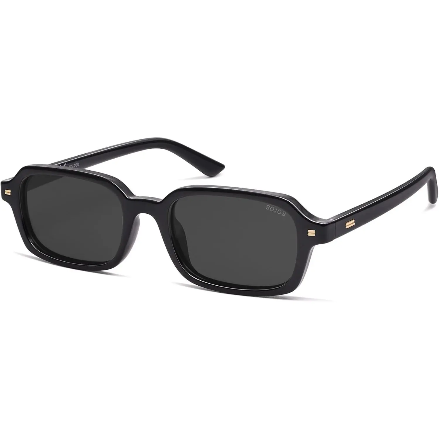 Trendy Rectangle Polarized Sunglasses Womens Mens, Small Retro Fashion Thin Slim Square Sunnies SJ2610