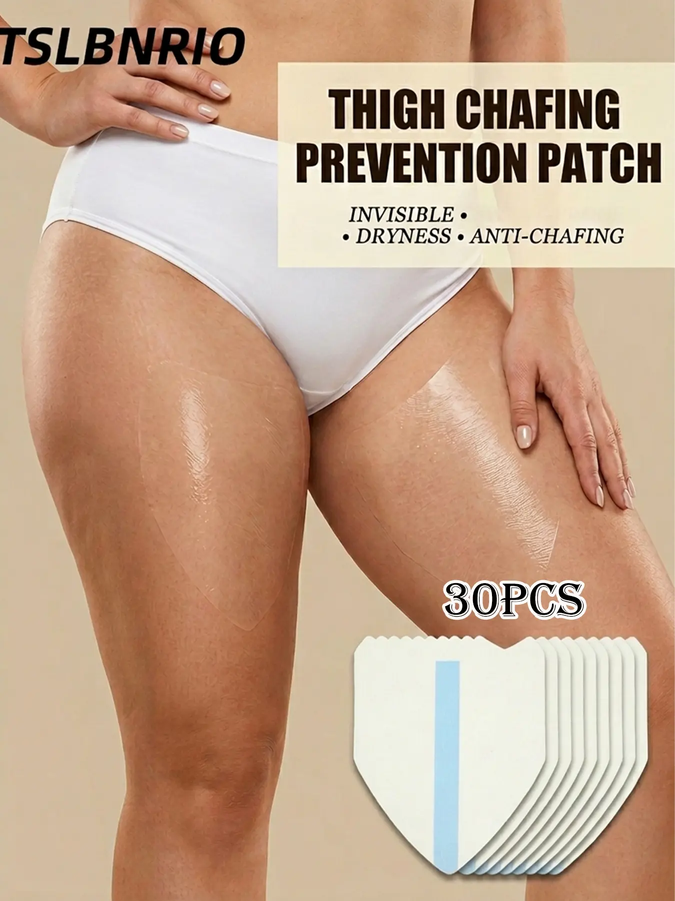 30 Pcs Women's Invisible Anti-Friction Thigh Pads, Soft Comfortable, Hidden Under Clothes, Ideal for Outdoor Travel & Daily Use
