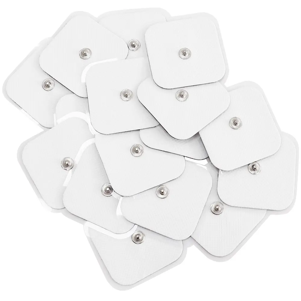 5x5cm Replacement Gel Electrode Pads for TENS & EMS Muscle Stimulators,Pulse Slimming Electrotherapy Massager,Home Massager Reusable Patch Accessory with 3.5mm Snap Connectors
