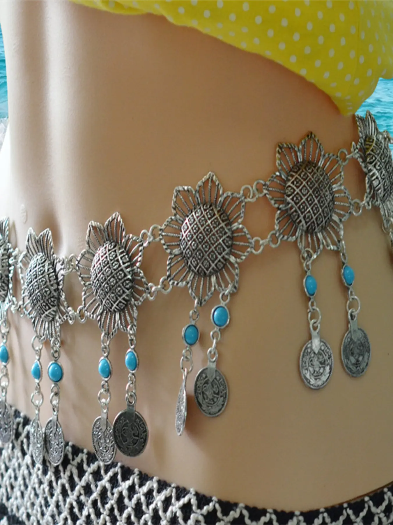 Boho Vintage Fringe Pendant Waist Chain, Fashion Belly Dance Belt, Stylish Dance Chain, Perfect for Performance and Everyday Wear