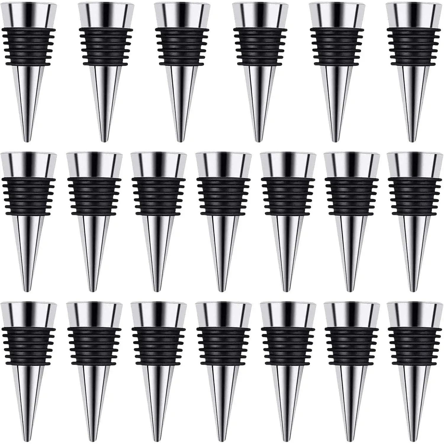 Wine Stopper 20 Pack, Reusable Decorative Bottle Stoppers | Wine Stoppers for Kitchen, Bar, Gifts, Holiday Party, Wedding