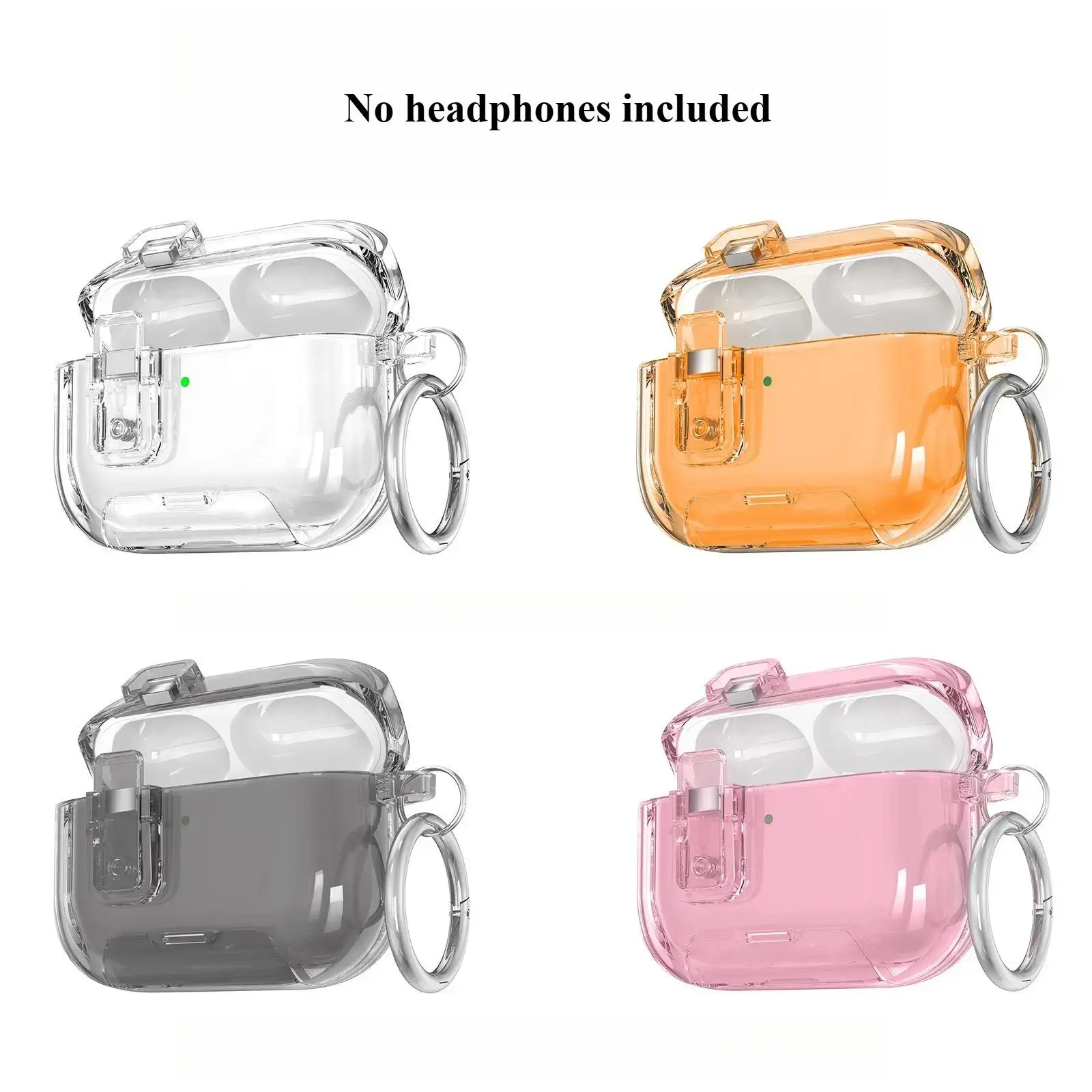 Magnetic Earbud Case with Star Lock Charm, Clear Candy‑Color Shockproof Protective Cover with Kickstand, Durable Wireless Earbuds Shell for Daily Protection