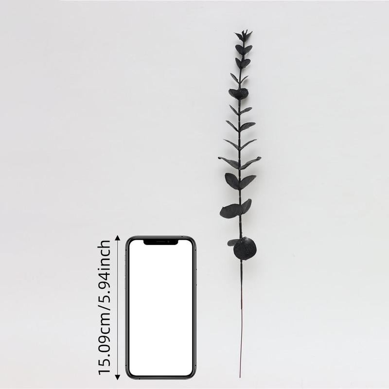 Artificial Plastic Eucalyptus Leaves Bunch Branch Elegant Artificial Plants For Wedding & Home Decor, 24pcs/bunch Fake Eucalyptus Leaves Bunch for Romantic Bouquet Decor