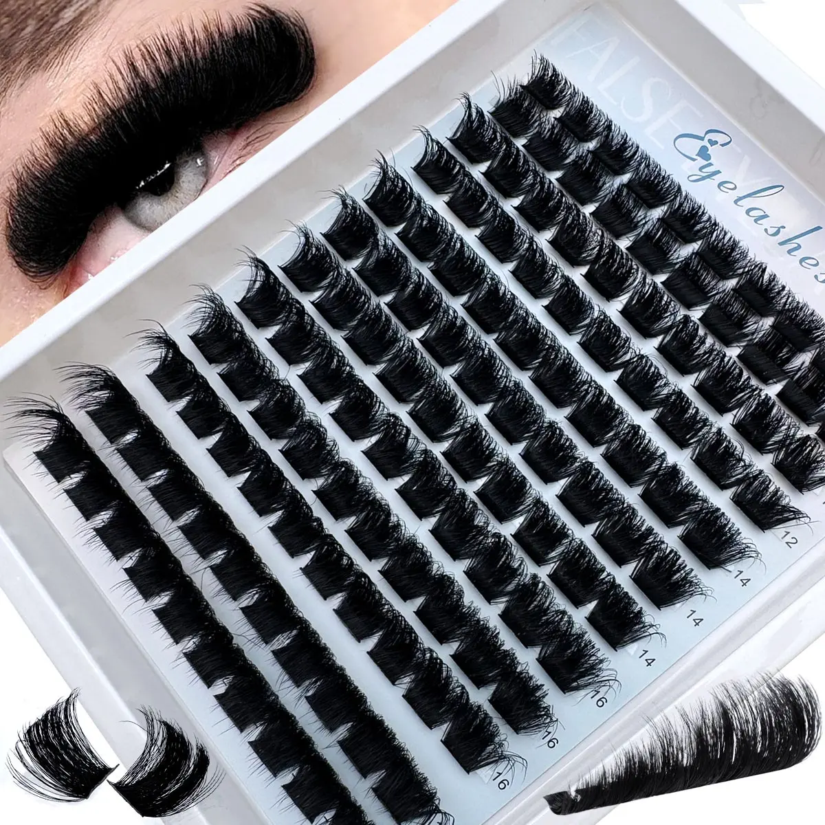 240/228/168/180/120pcs eyelash extension, eyelash cluster, single eyelash flexibility 10-18mm natural ribbon eyelash cluster 300D/200D/160D/120D/100D/80D/60D eyelash cluster eyeliner extension Cartoon eyelash cluster single cluster eyelash