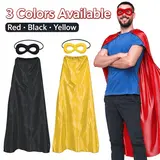 Unisex Adult Superhero Cape & Mask Set, Dual-Use Festive Costume for Halloween & Christmas, Men Women Hero Dress-Up, Holiday