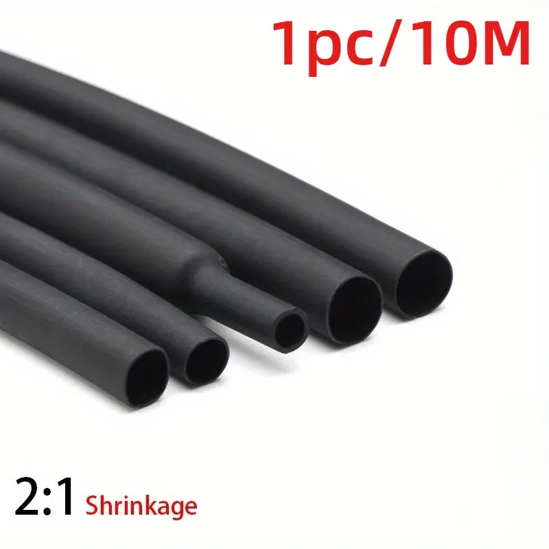Black Heat Shrink Tube, 1 Roll 2:1 Heat Shrink Tube, Cable Sleeve, Quick and Easy to Use, Installation, Electrical Equipment & Supplies for Home Improvement