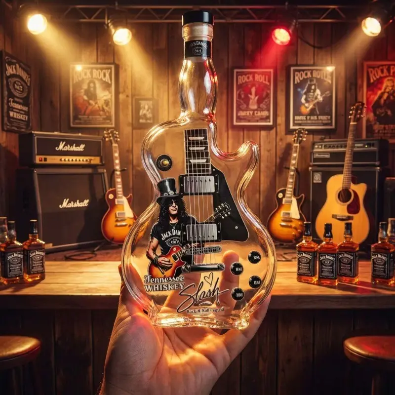 New Arrival Guitar-Shaped Wine Bottle, High Borosilicate Glass Whiskey Decanter, Unique Gift for Men, Rock Fans, Father's Day, Birthday, 390ML