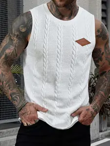 Men's Fashion Knitted Jacquard Vest, Unique Badge Design, Versatile Wear, Inner and Outer Layer, Daily Commute, Party, Gathering