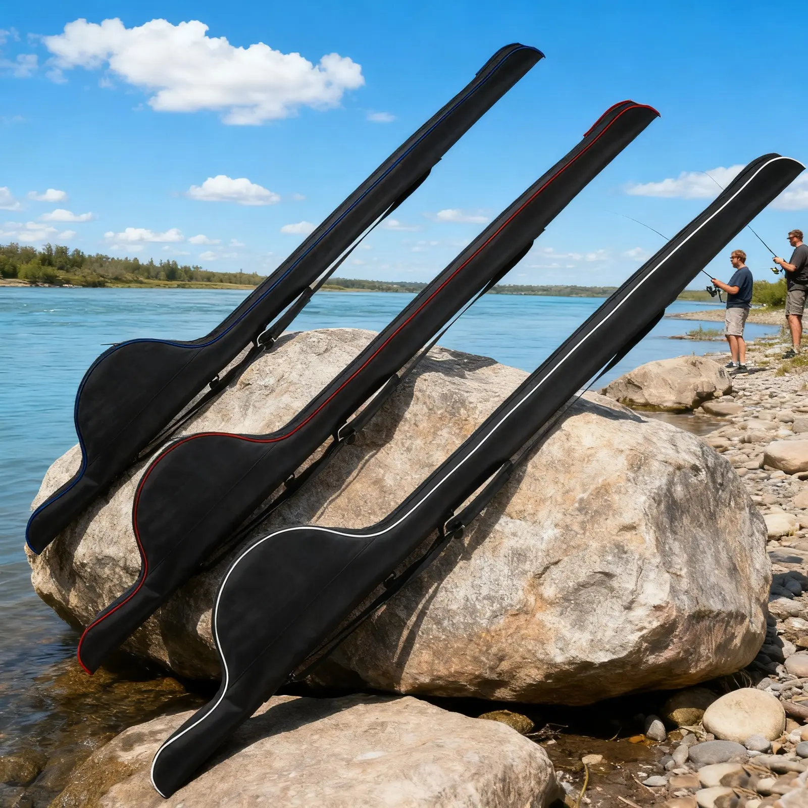 160cm/63in Fishing Rod Bag, Fishing Rod Case, Portable Rod Accessories Storage Bag, Foldable Fishing Pole Bag, Fishing Spinning Rod Bag, Ideal Travel Fishing Gear Case, Fishing Accessory, Spacious For 1 or 2 Rods With Reel