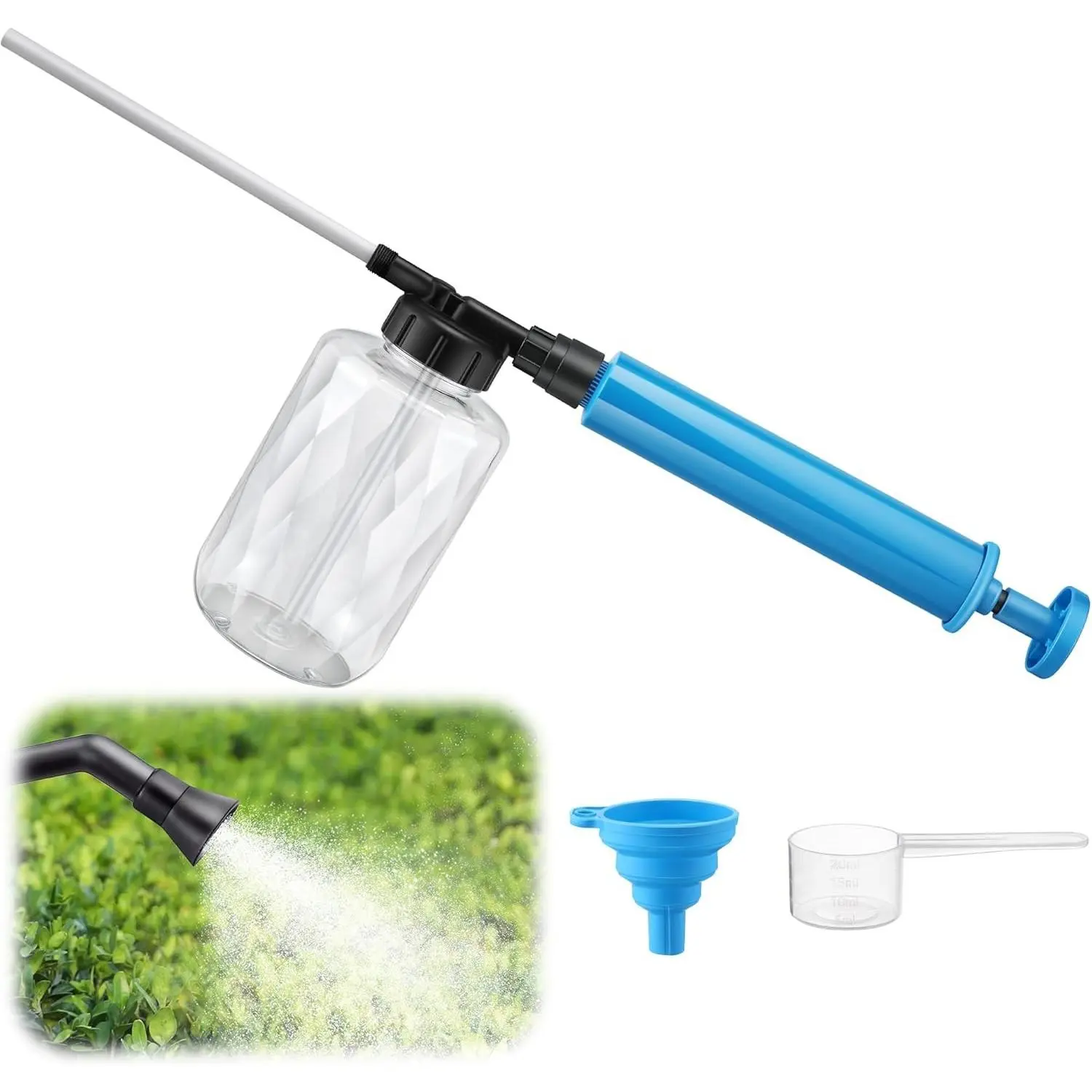 Diatomaceous Earth Powder Duster, 500ml Garden Powders Applicator Dispenser, Powder Duster, Home Powders Applicator, Puffer Sprayer for Multi Purpose Indoor and Outdoor Use (Blue,1 Pack)