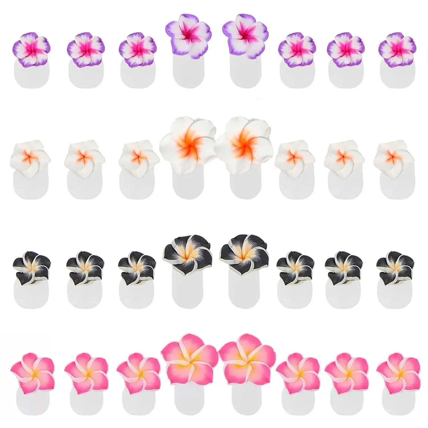 Women's 32-Piece Multi-Color Flower-Shaped Silicone Toe Separators - Nail Care Pedicure Tool, Nail Art Accessories for Salon Use (A)