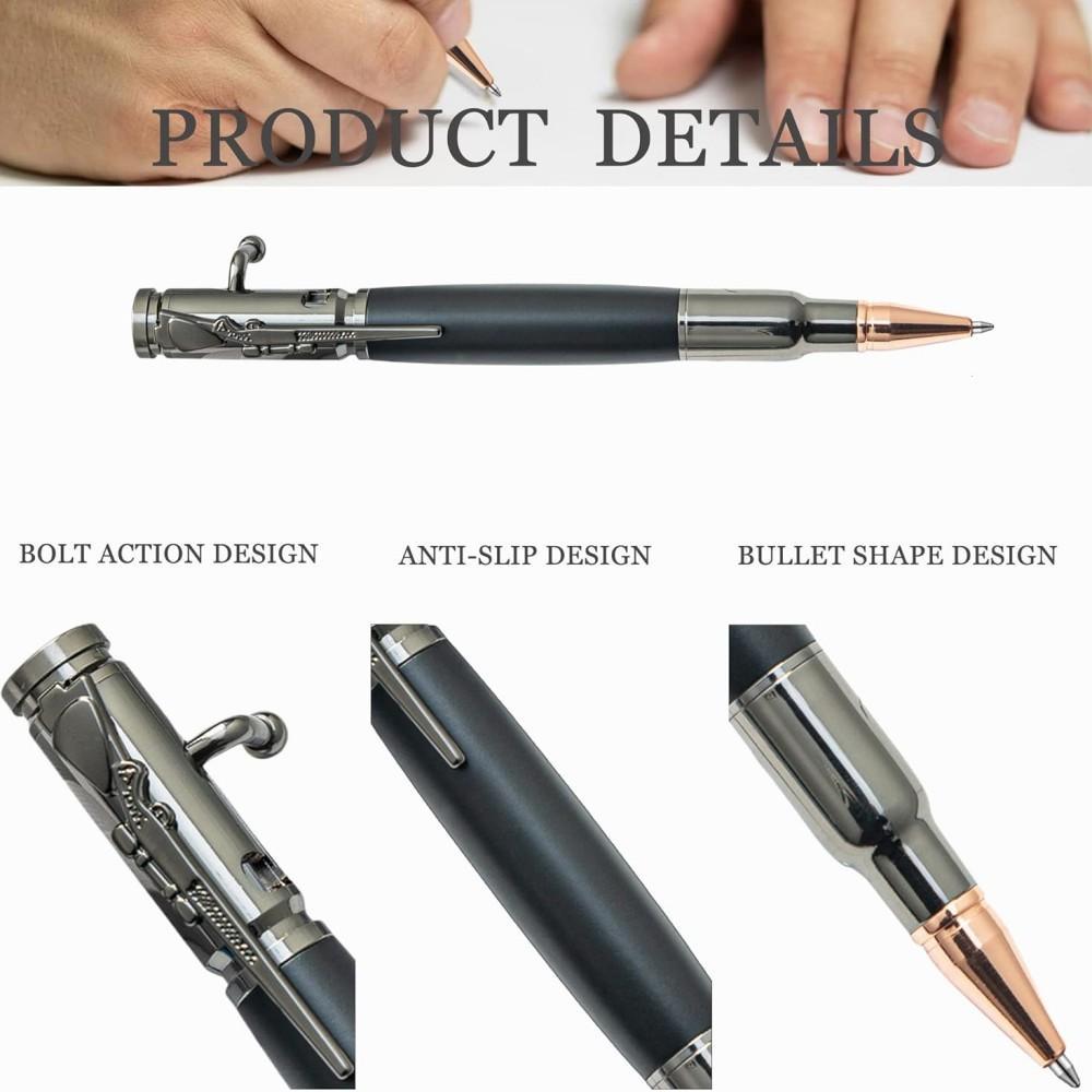 Bolt Action Pen, 3 Counts/set Ballpoint Pen, Writing Pen for Office School Student & Gift for Dad, Boyfriend, Husband, Replaceable Ink Pen, Stationery Tools, Aesthetic Pens, Office School Supplies, Ballpen Set, Specialty Pen, Unique Pens